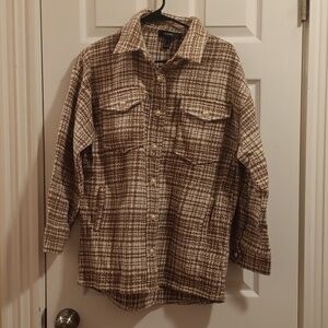 Forever 21 Tan/Cream Plaid Jacket